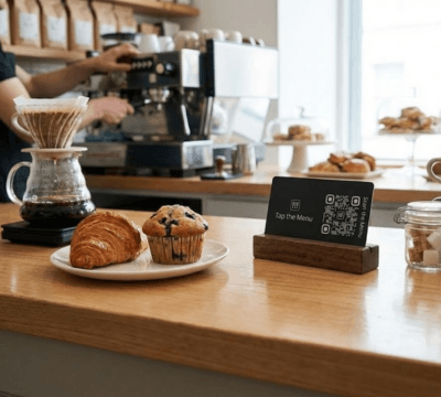 Digital menu app on mobile device with smooth navigation and checkout flow